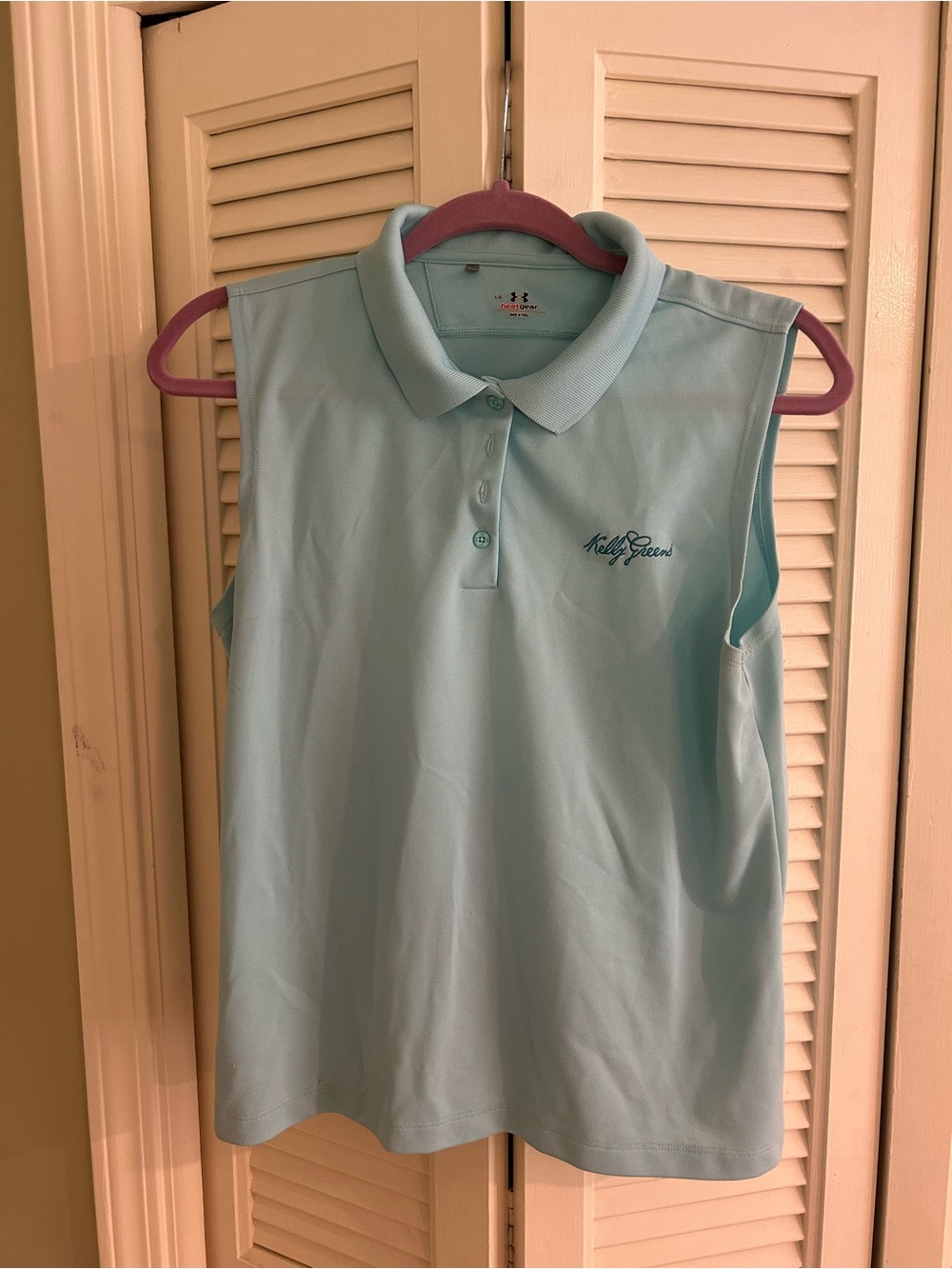 Under Armour Sleeveless Polo Tank Top in Light Blue